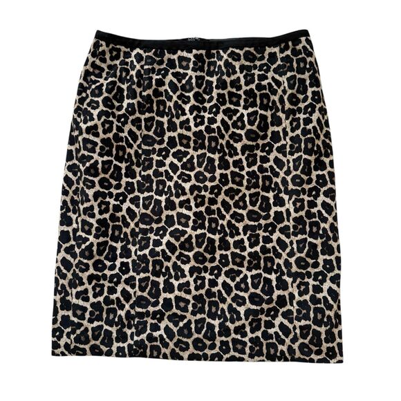 Liz Claiborne Career Leopard Print Lined Midi Skirt Staight Women's Size 8 - Picture 1 of 9